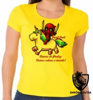 Baby look blusa feminina Dead Pool e unicórnio Ponky - Foto 3