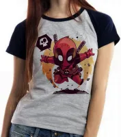 Baby look blusa feminina dead pool super herói marvel - Foto 4