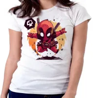Baby look blusa feminina dead pool super herói marvel - Foto 5