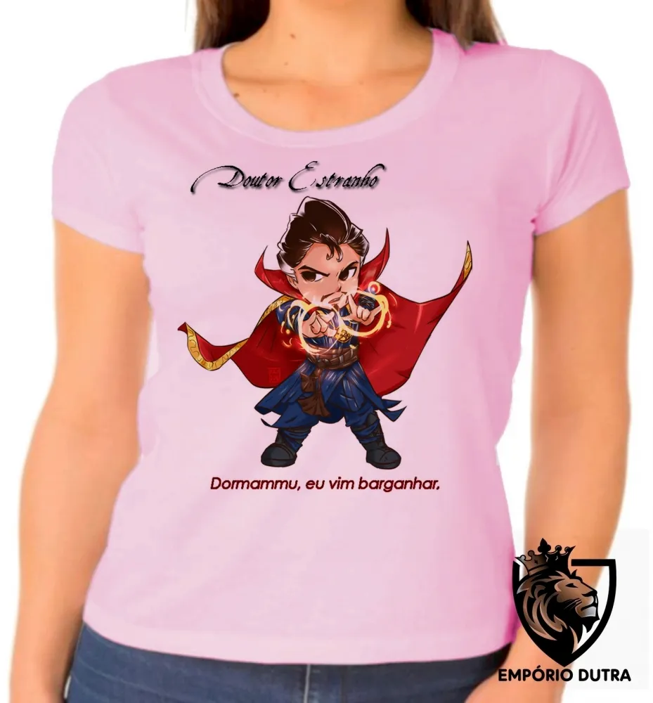 Baby look blusa feminina Doutor Estranho super herói marvel Imagem