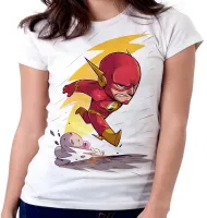 Baby look blusa feminina flash liga justiça super herói - Foto 3
