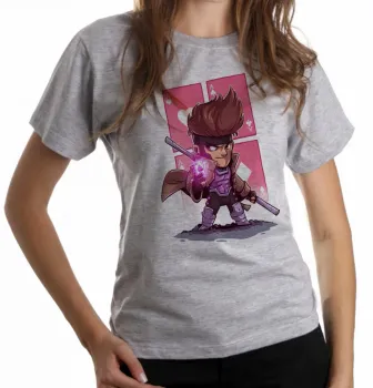 Baby look blusa feminina Gambit carta x men marvel - Foto 2