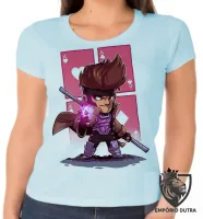 Baby look blusa feminina Gambit carta x men marvel - Foto 4