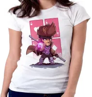 Baby look blusa feminina Gambit carta x men marvel - Foto 5