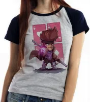 Baby look blusa feminina Gambit carta x men marvel - Foto 6