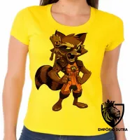 Baby look blusa feminina GROOT ROCKET marvel guardiões - Foto 3
