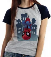 Baby look blusa feminina HOMEM ARANHA vingadores - Foto 4
