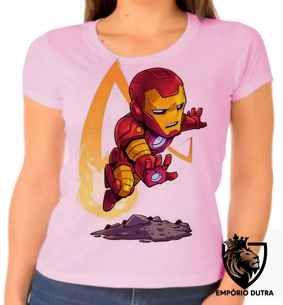 Baby look blusa feminina HOMEM FERRO iron man marvel Imagem