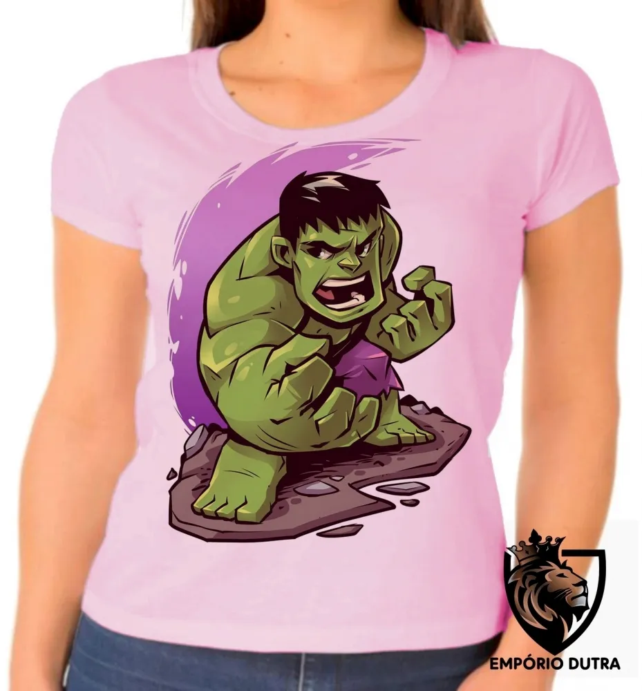 Baby look blusa feminina HULK marvel vingadores