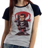 Baby look blusa feminina JUSTICEIRO marvel punisher - Foto 4
