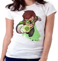 Baby look blusa feminina lanterna verde liga justiça - Foto 3