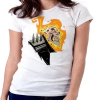 Baby look blusa feminina MOTOQUEIRO FANTASMA fogo - Foto 6