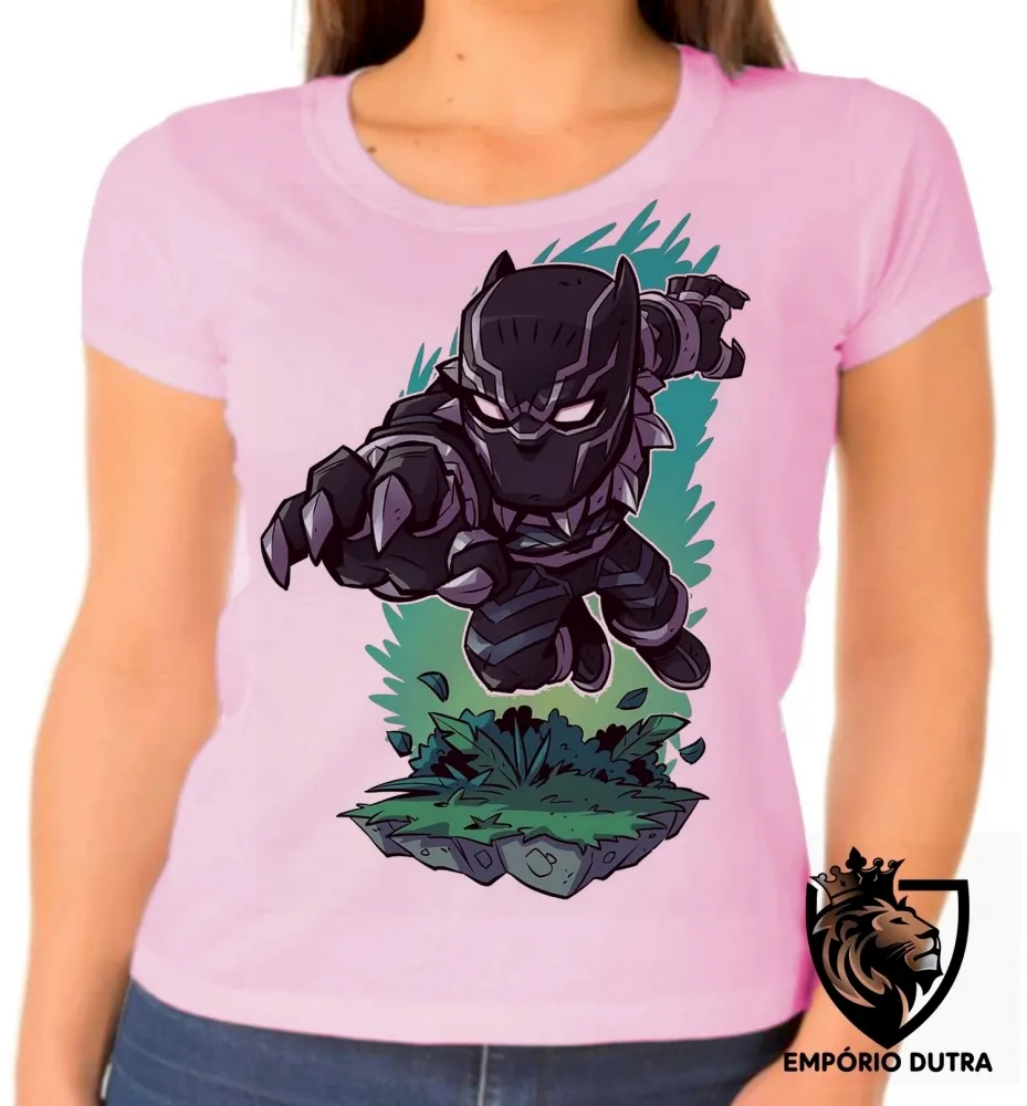 Baby look blusa feminina PANTERA negra black panther Imagem