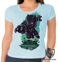 Baby look blusa feminina PANTERA negra black panther - Foto 2