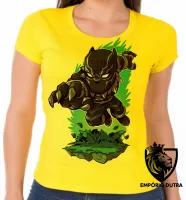 Baby look blusa feminina PANTERA negra black panther - Foto 3