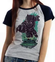 Baby look blusa feminina PANTERA negra black panther - Foto 4