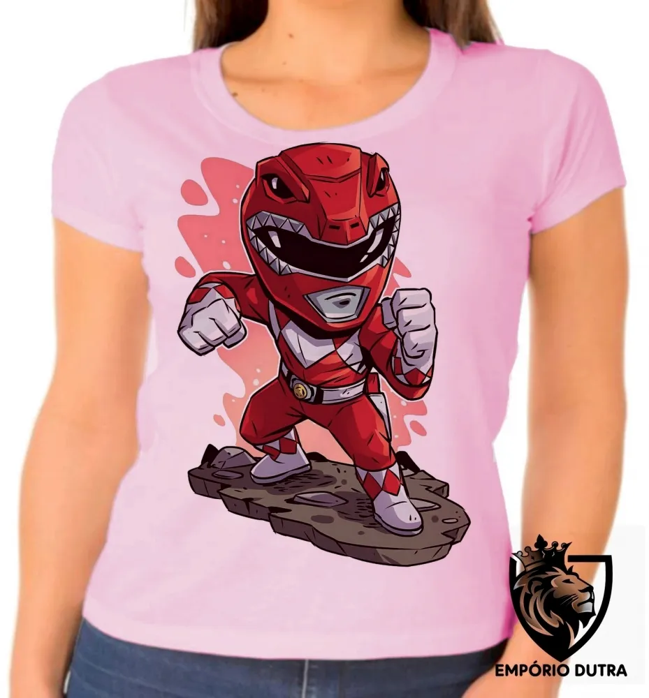 Baby look blusa feminina POWER RANGER RED