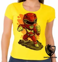 Baby look blusa feminina POWER RANGER RED - Foto 3