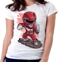 Baby look blusa feminina POWER RANGER RED - Foto 5
