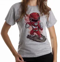 Baby look blusa feminina POWER RANGER RED - Foto 6