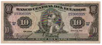 Equador - 10 Sucres - Cédula Estrangeira - MBC