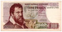Bélgica - 100 Francs - Cédula Estrangeira - MBC/Sob