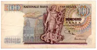 Bélgica - 100 Francs - Cédula Estrangeira - MBC/Sob - Foto 2