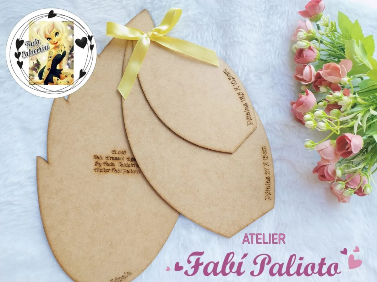 G1.645  Gabarito de Moldes  em MDF Girassol Gigante  - By Fada Caldeirini Imagem