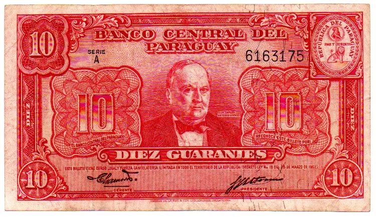 Paraguai - 10 Guaraníes - Cédula Estrangeira - MBC