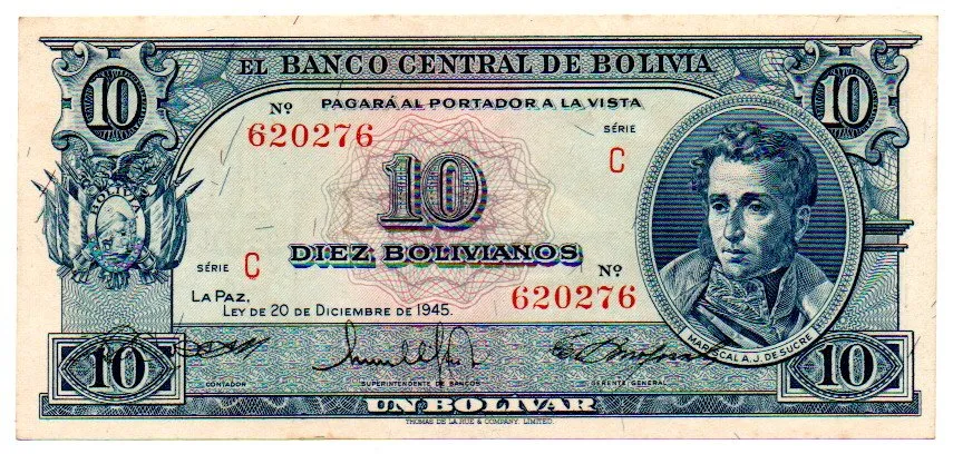 Bolívia - 10 Bolivianos - Cédula Estrangeira - Sob/Fe Imagem