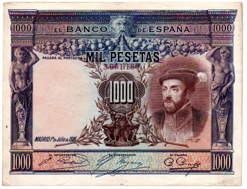 Espanha - 1000 Pesetas - Cédula Estrangeira - MBC/Sob