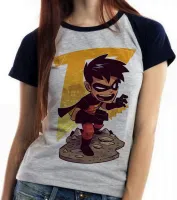 Baby look blusa feminina Robin joven Batman Jovens Titas - Foto 2