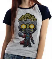 Baby look blusa feminina senhor das estrelas peter quil marvel - Foto 4