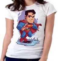 Baby look blusa feminina super homem superman liga justiça - Foto 3