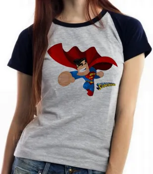 Baby look blusa feminina Superman super heroi liga justiça - Foto 2