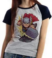 Baby look blusa feminina THOR marvel martelo super heroi - Foto 4