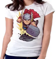 Baby look blusa feminina THOR marvel martelo super heroi - Foto 5