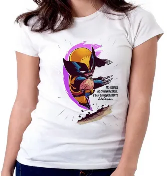 Baby look blusa feminina Wolverine logan marvel x men herói - Foto 2
