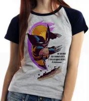 Baby look blusa feminina Wolverine logan marvel x men herói - Foto 6