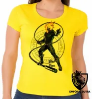 Baby look blusa feminina Motoqueiro Fantasma corrente ghost rider - Foto 3