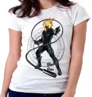 Baby look blusa feminina Motoqueiro Fantasma corrente ghost rider - Foto 5