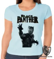 Baby look blusa feminina pantera negra black panther avengers - Foto 2
