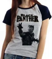 Baby look blusa feminina pantera negra black panther avengers - Foto 4