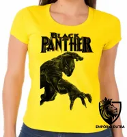 Baby look blusa feminina pantera negra black panther vingadores - Foto 3