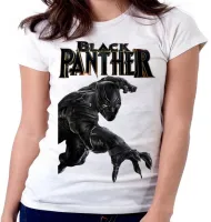Baby look blusa feminina pantera negra black panther vingadores - Foto 5