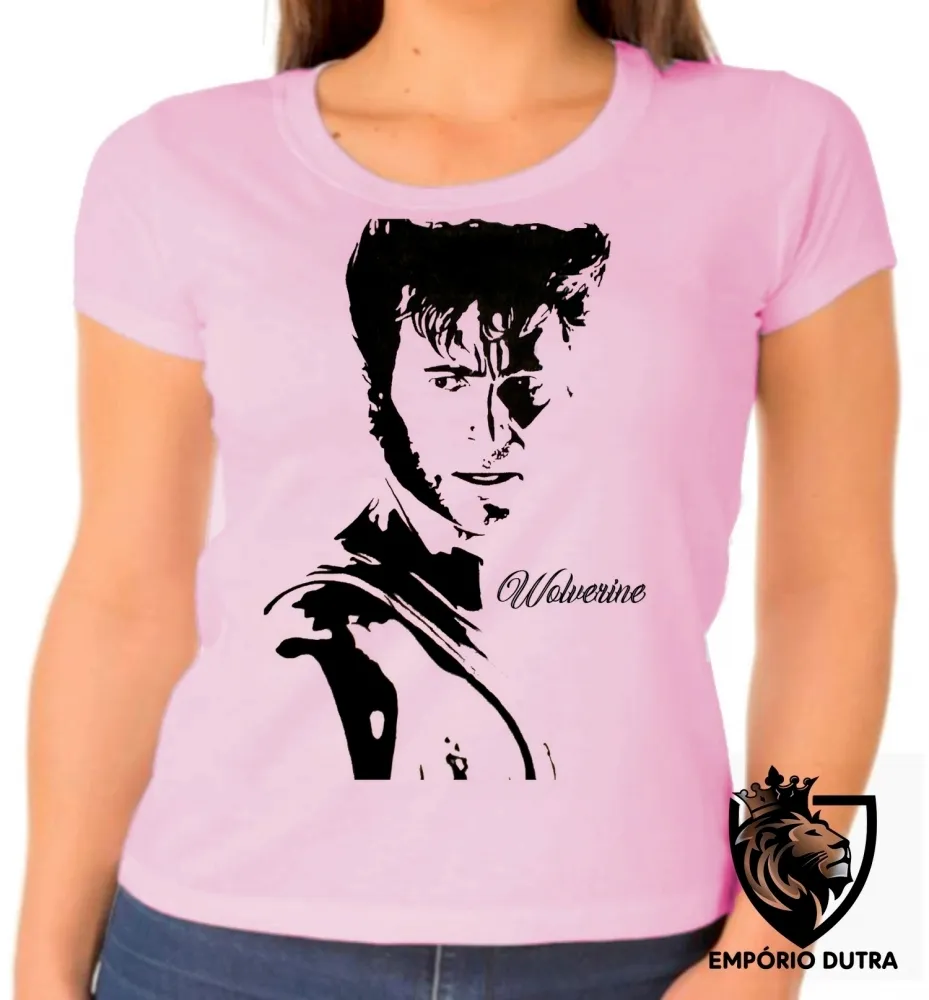 Baby look blusa feminina Perfil Logan Wolverine x men marvel