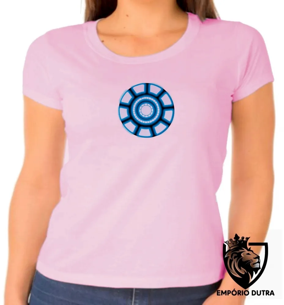 Baby look blusa feminina Reator Tony Stark iron man homem ferro Imagem
