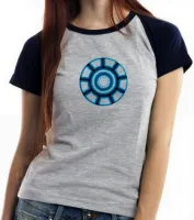 Baby look blusa feminina Reator Tony Stark iron man homem ferro - Foto 6