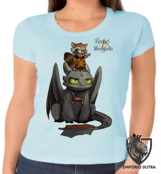 Baby look blusa feminina Rocket guardiões galaxia Banguela dragão - Foto 2