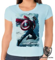 Baby look blusa feminina Sam Wilson Cap Falcão e o Soldado Invernal - Foto 3